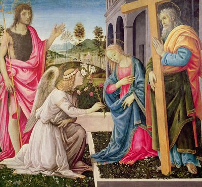 Annunciazione con San Giuseppe e San Giovanni Battista, c.1485 da Filippino Lippi
